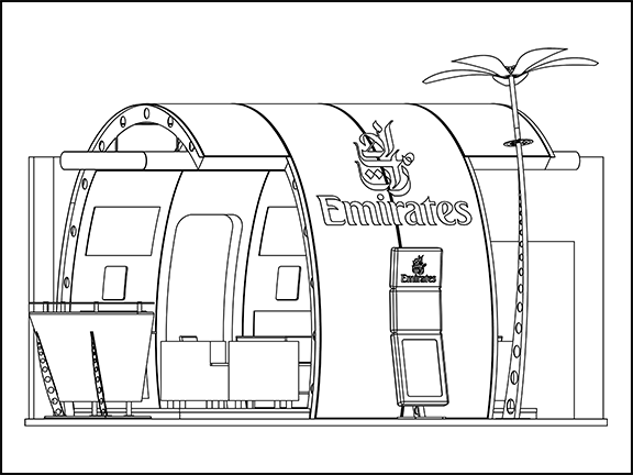 Emirates Small Stand Isometric CAD