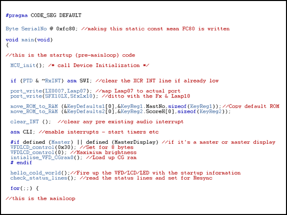 Software coded in C